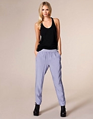 Blue Elastic Silk Pant