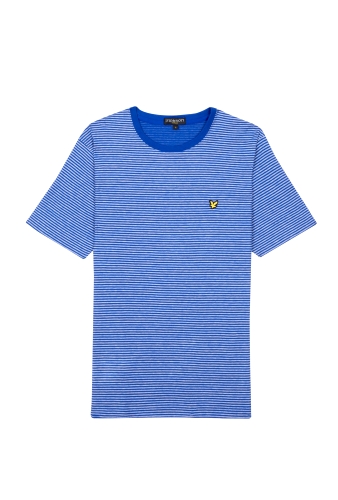 Blue Fine Stripe Jersey Tee by Lyle and Scott