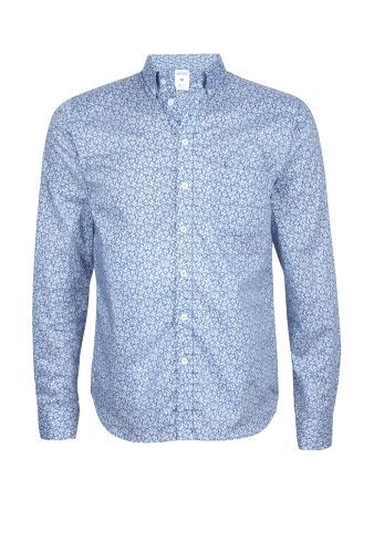 Blue Liberty Floral Print Button Down Shirt by B Store