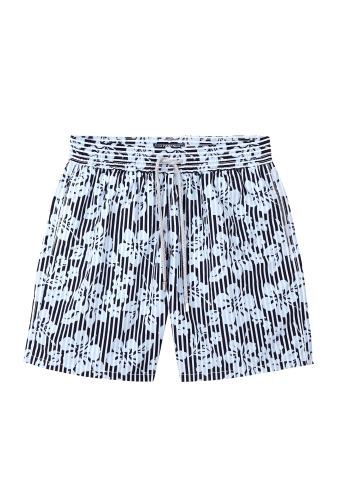 Blue Optical Hawaiian Stripe Swimshorts by Vilebrequin