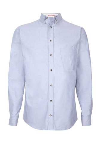 Blue Oxford Curve Pocket Shirt by Heritage Research