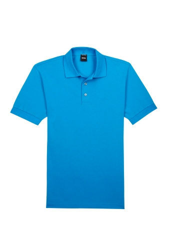 Blue Pique Logo Polo by Hugo Boss Black