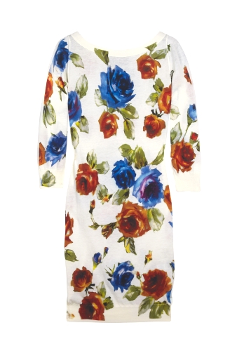 Blue Rose Sweater Dress by D&G Dolce & Gabbana