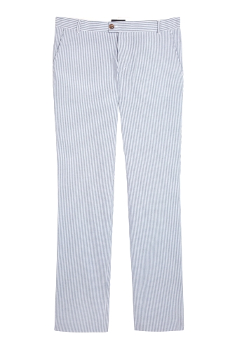 Blue Seersucker Slim Summer Trousers by APC