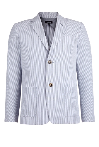 Blue Seersucker Summer Blazer by APC