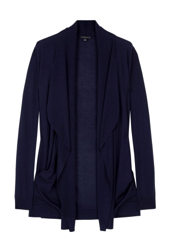 Blue Silk Mix Aya Waterfall Cardigan by Theory