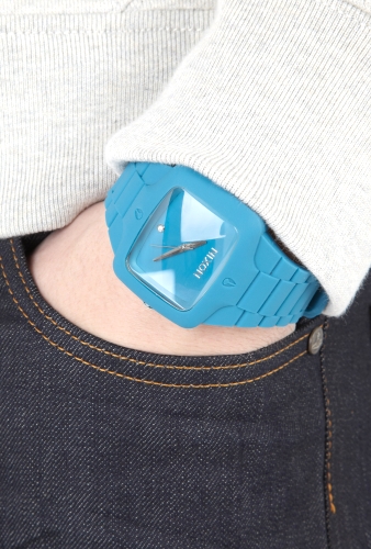 Blue Silver Hand Rubber Player Watch by Nixon
