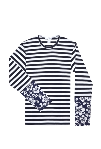 Blue Stripe Hawaiian Cuff Top by Comme des Garcons Shirt