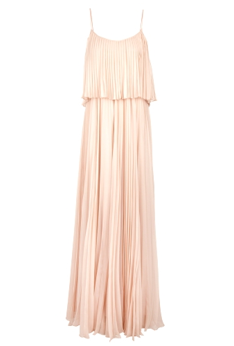 Blush Pleated Maxi Dress by Halston Heritage