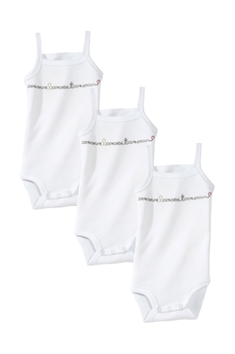 Body i ekologisk bomull, 3-pack