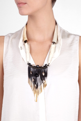 Bone & Gradient Jewelled Necklace by Iosselliani