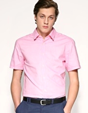BOSS Green Fine Stripe Short Sleeve Shirt