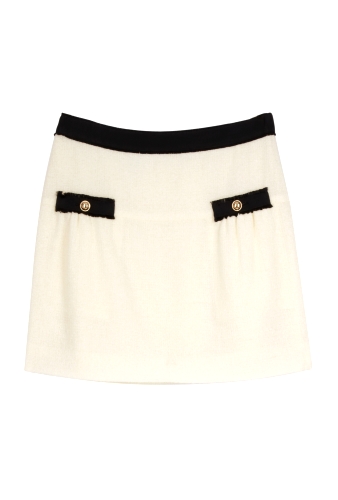 Boucle Gold Button Skirt by Moschino Cheap & Chic