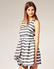 Boutique by Jaeger Dress in Organdy Stripe