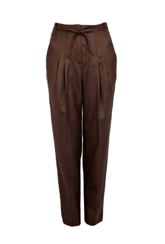 Bronze Lurex Twill Pants by Jaeger London