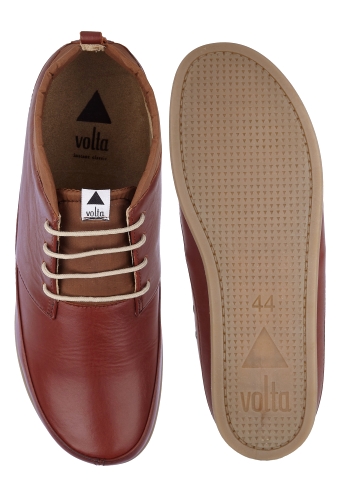 Brown Classic Leather Mid Top Chukkas by Volta
