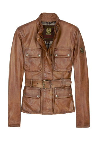 Brown Triumph Leather Jacket by Belstaff