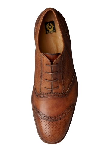 Burnt Brown Perforated Brogued Shoes by Belstaff