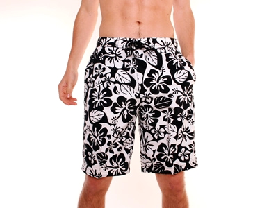 Calvin Klein - Hawaii Hibiscus Medium Shorts Black