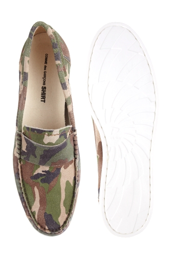 Camo Print Leather Loafer Plimsolls by Comme des Garcons Shi