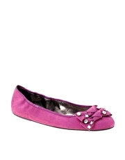 Carvela Light Diamante Bow Flat Shoes