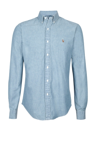 Chambray Mid Wash Slim Fit Shirt by Polo Ralph Lauren