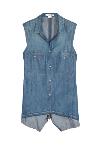 Chambray Sleeveless Shirt by Helmut Lang