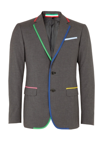 Charcoal Multi Colour Piped Blazer by Moschino