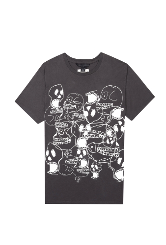 Charcoal Skulls Anniversary Tee by Marc by Marc Jacobs