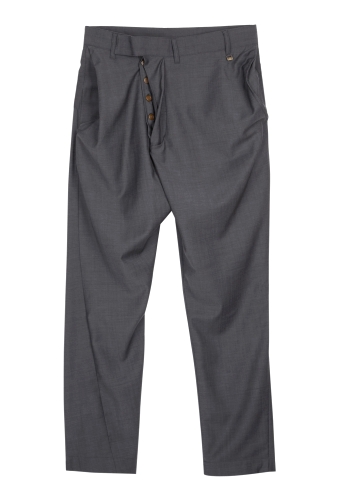 Charcoal Wool Drunk Trousers by Vivienne Westwood