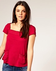Chilli Pepper Cap Sleeve Smock Top