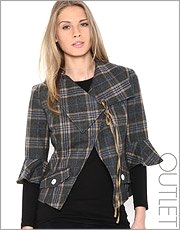 Chilli Pepper Plaid Asymmetric Jacket