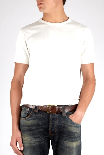 Chocolate Dyed Leather Jeans Belt by Andersons
