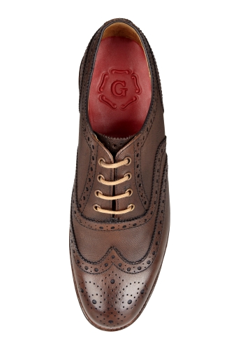 Chocolate Leather Soft Unlined William Brogues by Grenson