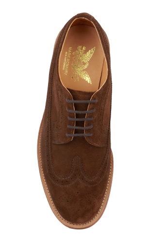 Chocolate Suede Brick Sole Brogues by Mark McNairy New Amste
