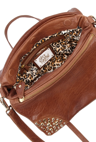 Cici Leather Xbody Stud Tote by Sara Berman
