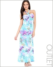 Club L Abstract Print Halter Maxi Dress