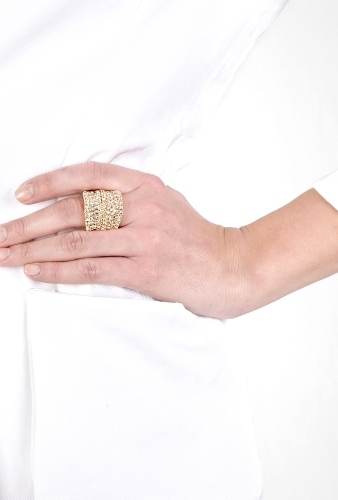 Coco Gold Swarovski Crystal Encrusted Ring by Dannijo