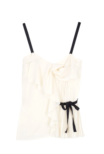 Contrast Strap Plisse Top by See by Chloe