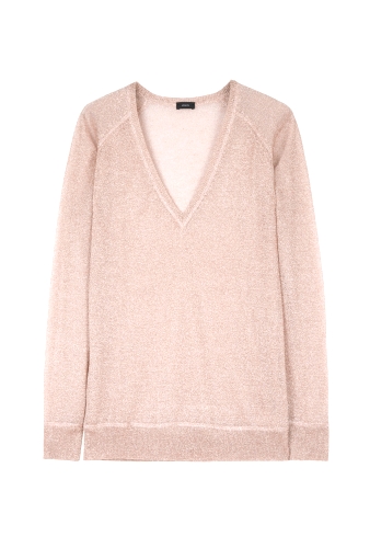 Coral V Neck Lurex Sweater by Joseph