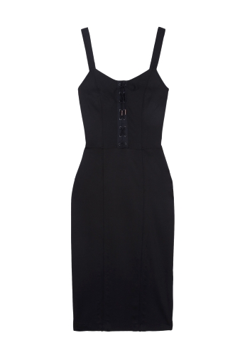 Corset Laced Satinated Dress by McQ Alexander McQueen