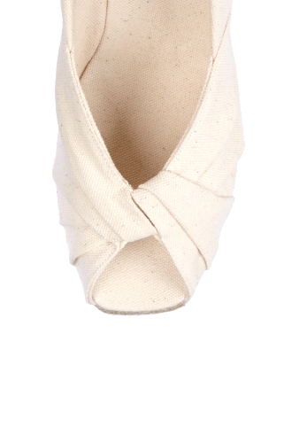 Cream Dayana Knot Mid Covered Espadrille Wedge by Castaner