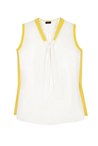 Cream Maeve Sleeveless Pop Trim Blouse by Joseph