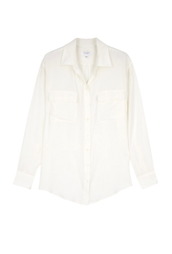 Cream Signature Silk Blouse by Equipment
