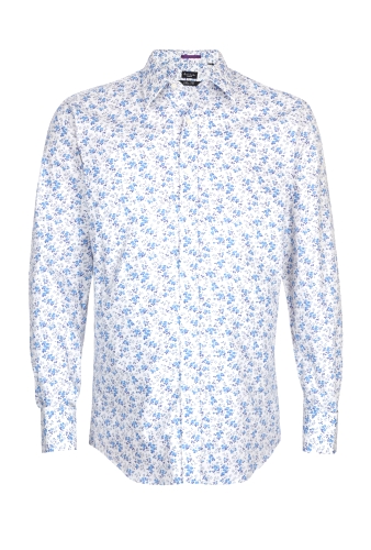 Cream Sky Floral Print Slim Shirt by Paul Smith London