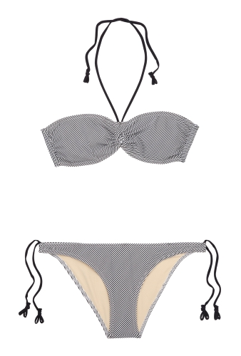 Cream Striped Halter Bandeau Bikini by 3.1 Phillip Lim