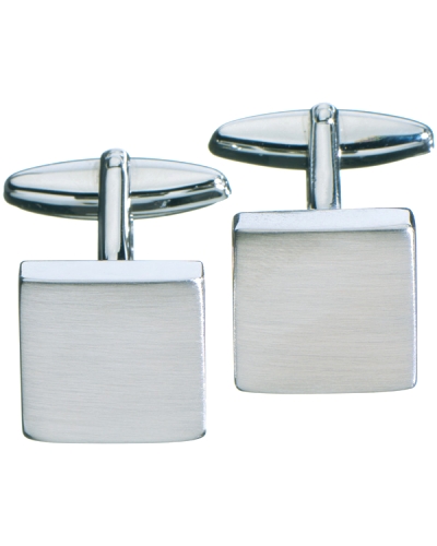 Cufflinks Rectangular Brushed Silver
