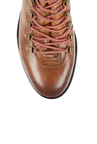 Dark Tan Lace Up Garrett Hiking Boots by Hudson