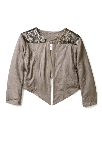 Day Leela Cropped Leather Sequinned Jacket by Day Birger et