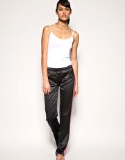 Diesel Angel Satin Long Pants With Stripe